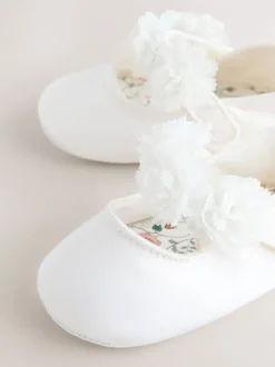 Gelegenheidskleding|Next Wit - Satin Baby Corsage Shoes (0-24mths)