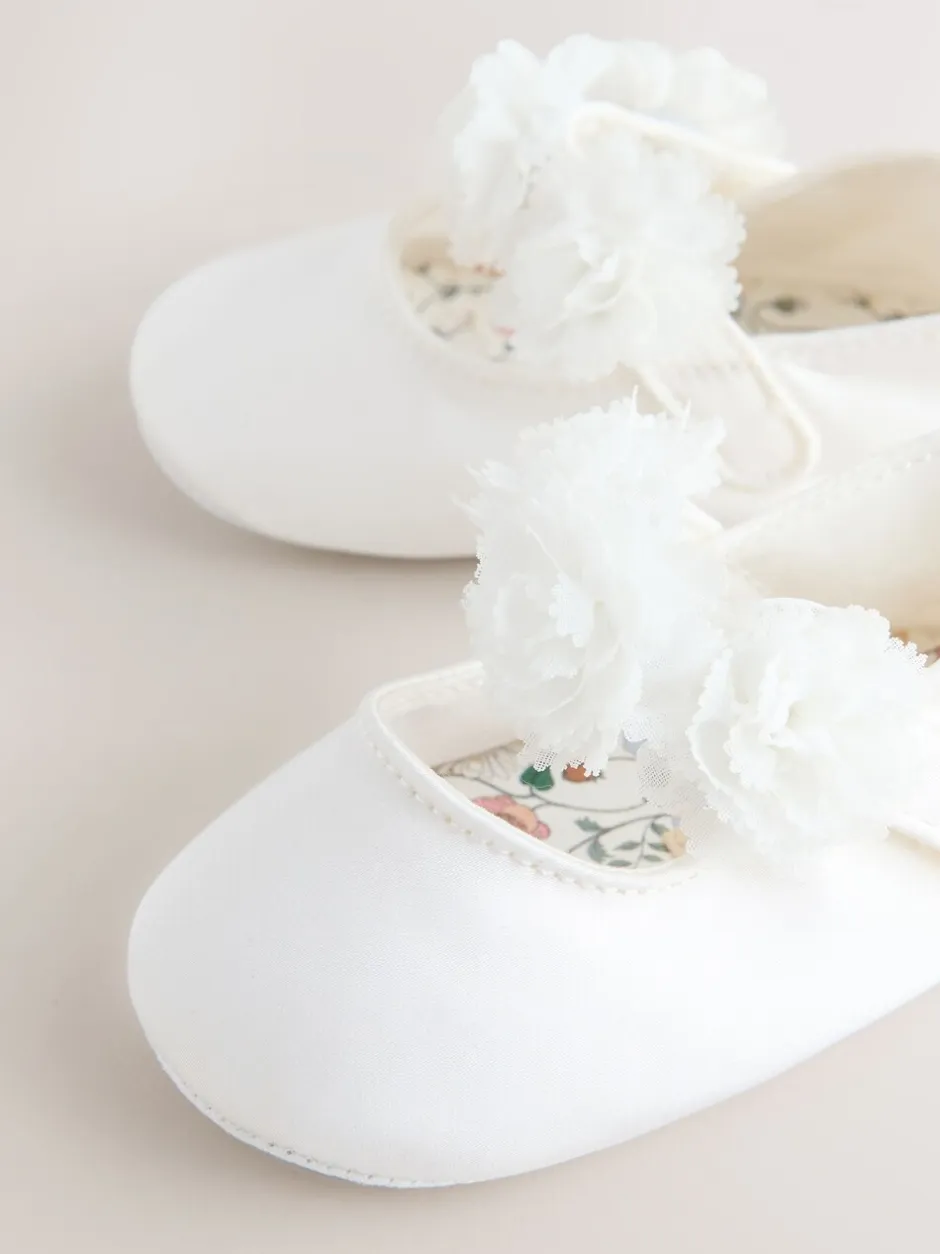 Gelegenheidskleding|Next Wit - Satin Baby Corsage Shoes (0-24mths)