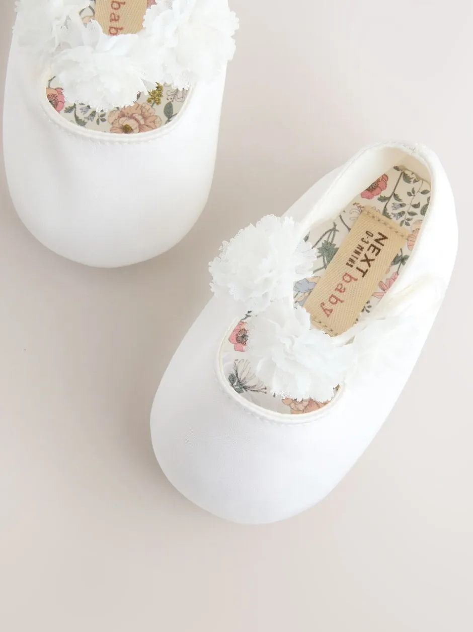 Gelegenheidskleding|Next Wit - Satin Baby Corsage Shoes (0-24mths)