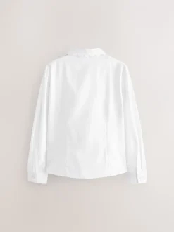 Overhemden En Blouses*Next Wit - Schoolblouse met lange mouwen en gegolfde kantafwerking (3-14 jr)