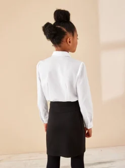 Schoolkleding|Overhemden En Blouses*Next Wit - Schoolblouse met lange mouwen en kantafwerking (3-14 jr)