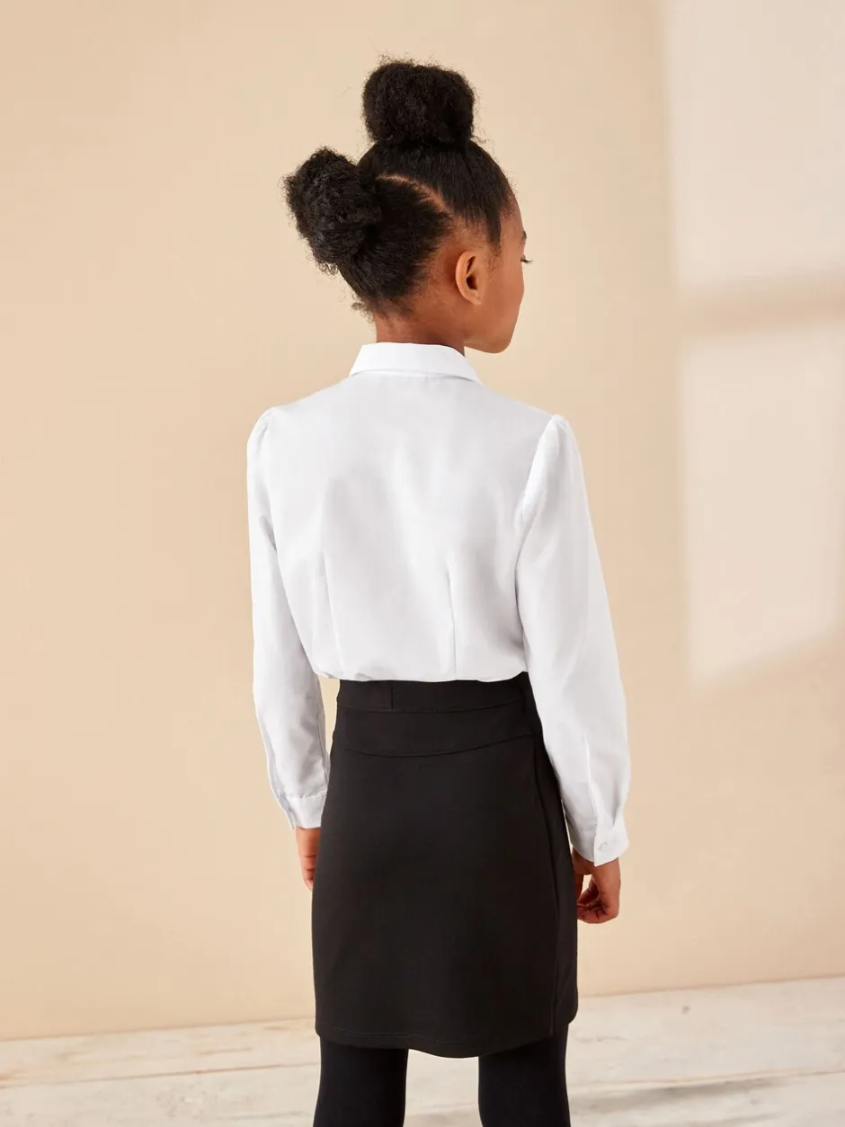 Schoolkleding|Overhemden En Blouses*Next Wit - Schoolblouse met lange mouwen en kantafwerking (3-14 jr)