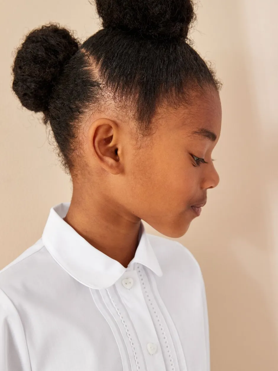 Schoolkleding|Overhemden En Blouses*Next Wit - Schoolblouse met lange mouwen en kantafwerking (3-14 jr)