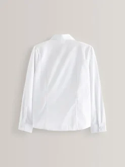 Schoolkleding|Overhemden En Blouses*Next Wit - Schoolblouse met lange mouwen en kantafwerking (3-14 jr)
