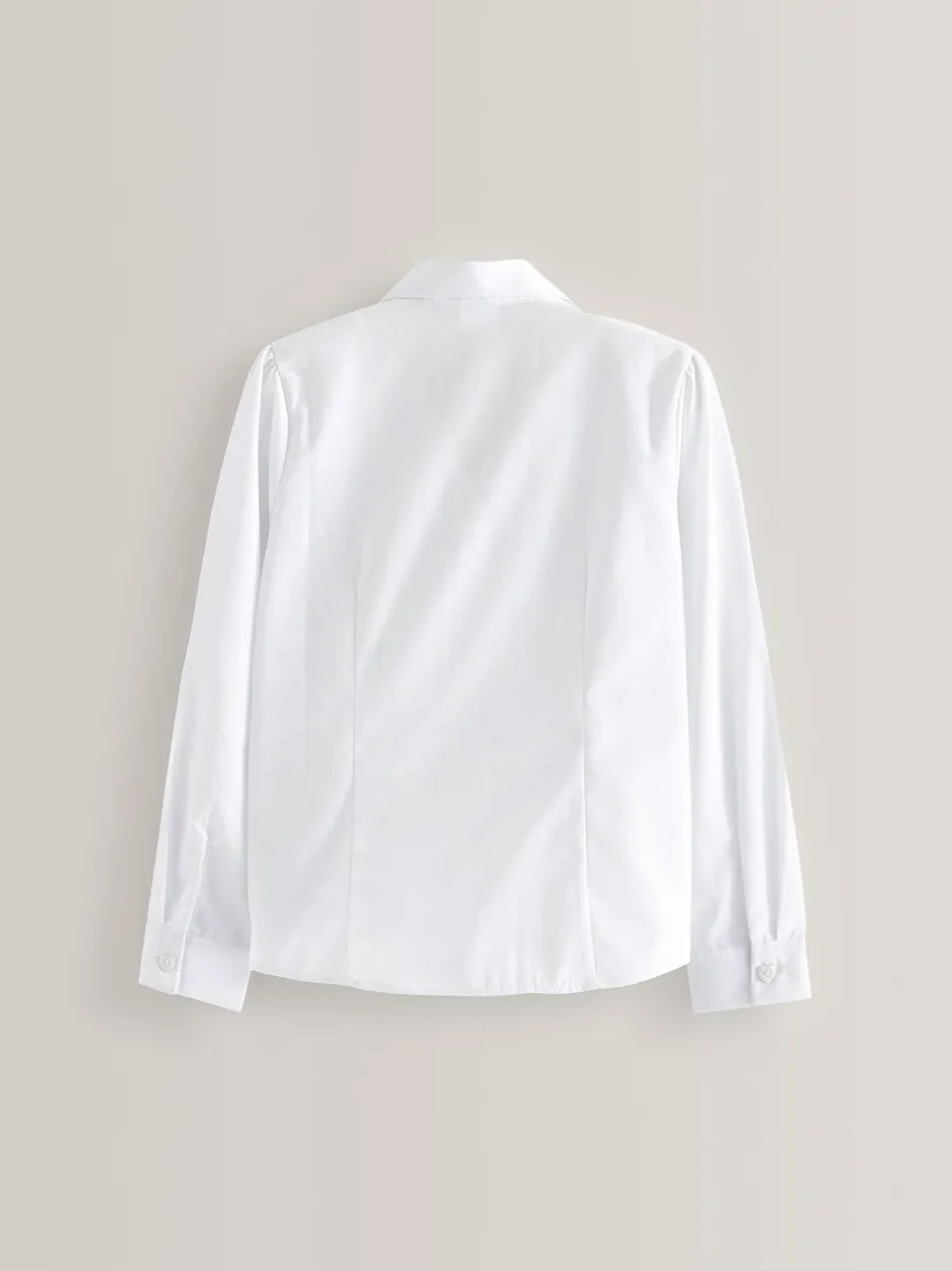 Schoolkleding|Overhemden En Blouses*Next Wit - Schoolblouse met lange mouwen en kantafwerking (3-14 jr)