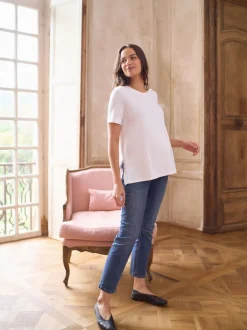 Loungewear|Tops En T-Shirts|Seraphine - Maternity Short Sleeve Cotton Modal T-Shirt Wit