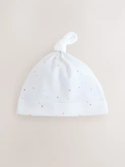 Mutsjes En Antikrabwantjes*Next Wit - Set van 3 babymutsen met gestrikte bovenkant (0-12 mnd)