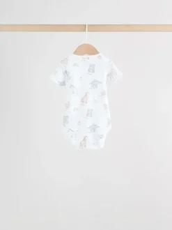 Rompertjes En Hemdjes|Rompertjes En Hemdjes*Next Wit - Set van 5 babyrompertjes met korte mouwen