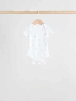Rompertjes En Hemdjes|Rompertjes En Hemdjes*Next Wit - Set van 5 babyrompertjes met korte mouwen