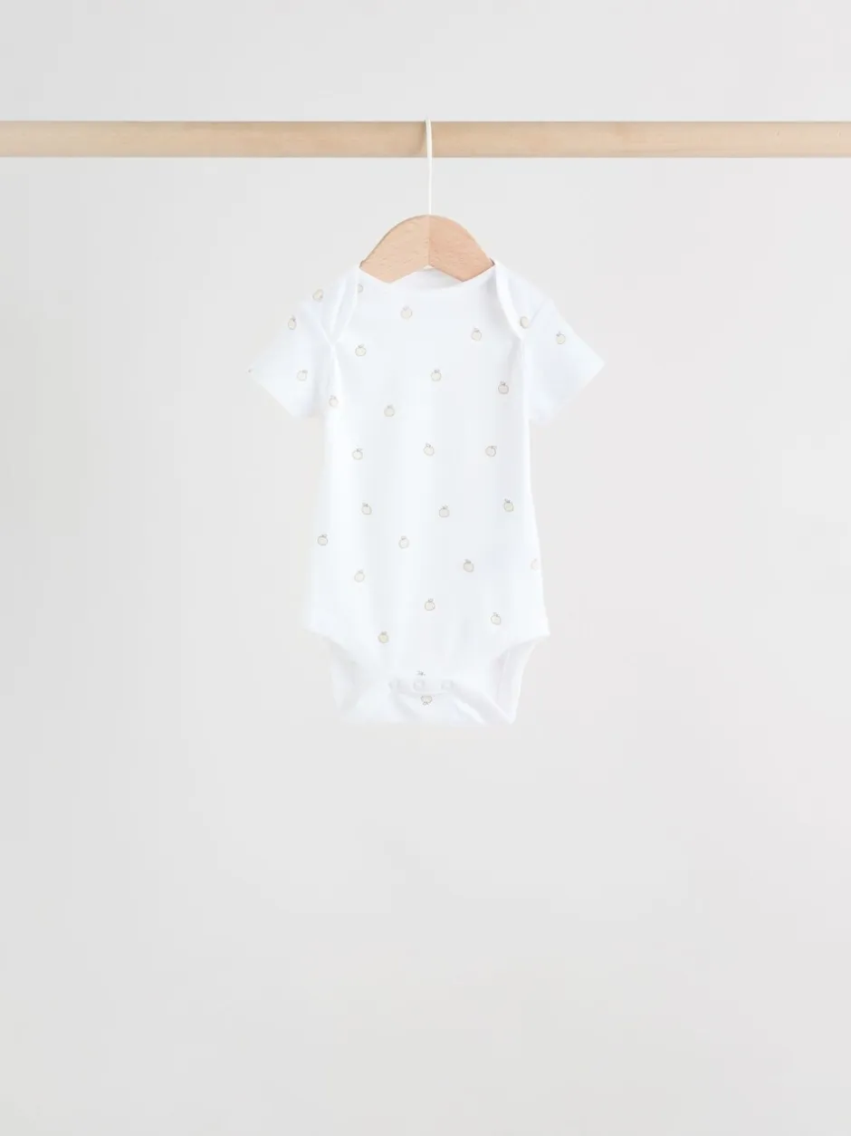 Rompertjes En Hemdjes|Rompertjes En Hemdjes*Next Wit - Set van 5 babyrompertjes met korte mouwen