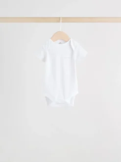 Rompertjes En Hemdjes|Rompertjes En Hemdjes*Next Wit - Set van 5 babyrompertjes met korte mouwen