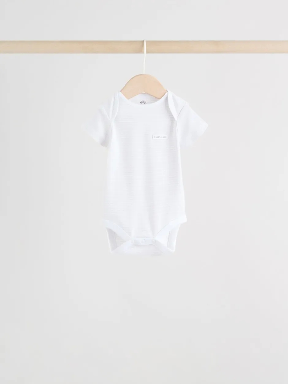 Rompertjes En Hemdjes|Rompertjes En Hemdjes*Next Wit - Set van 5 babyrompertjes met korte mouwen