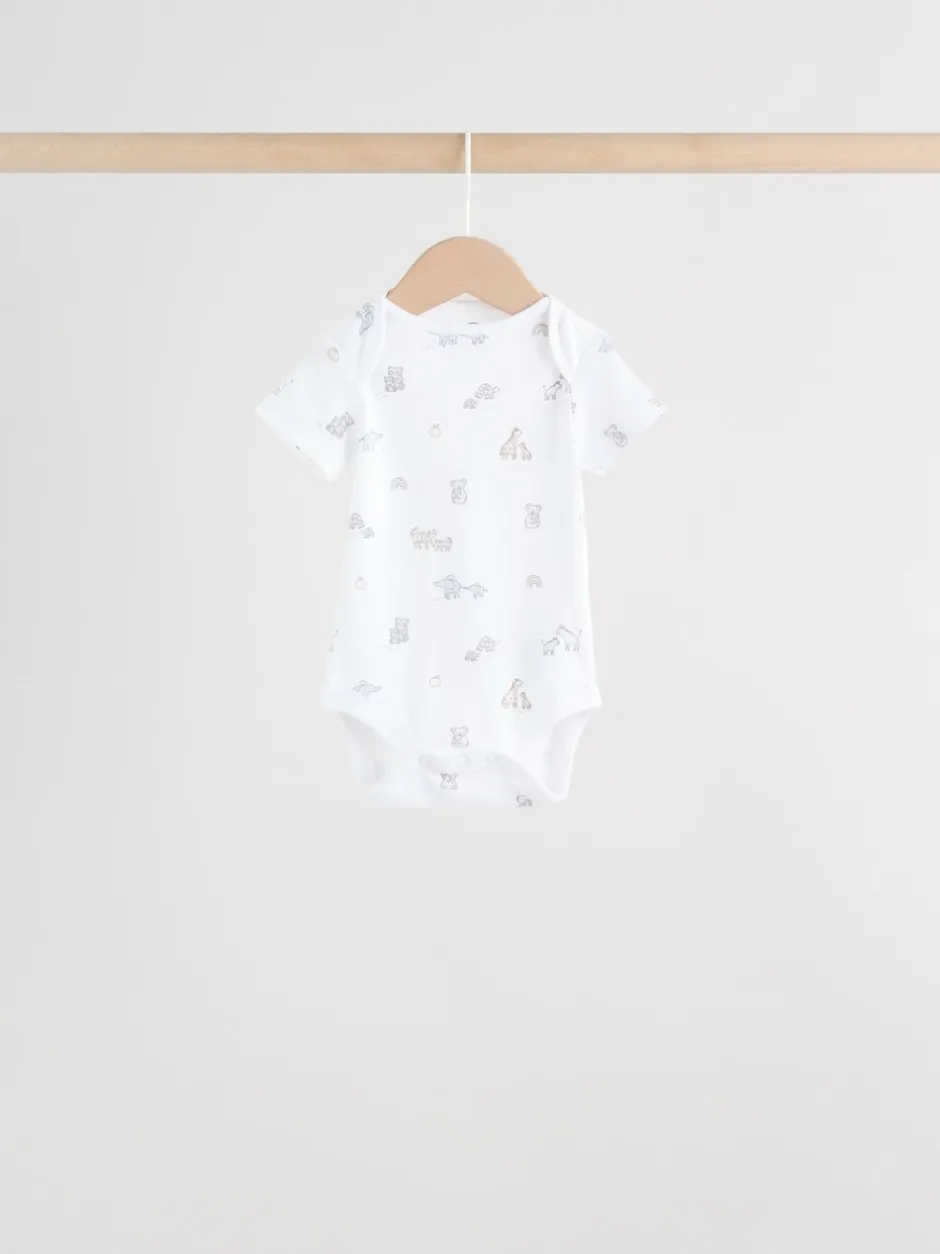 Rompertjes En Hemdjes|Rompertjes En Hemdjes*Next Wit - Set van 5 babyrompertjes met korte mouwen