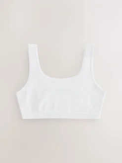 Alle Ondergoed*Next Wit - Set van 3 crop tops met diepe ronde hals (5 - 16 jr)