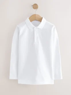 Schoolkleding|Next - Set van 2 poloshirts met lange mouwen (3-16jaar) Wit