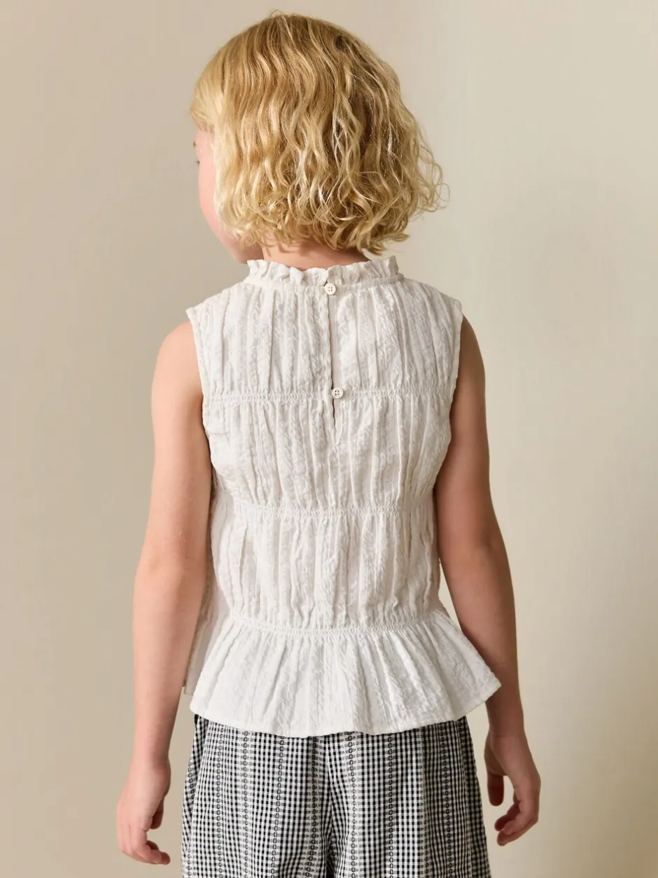 Overhemden En Blouses|Next - Shirred Sleeveless Blouse (3-16yrs) Wit