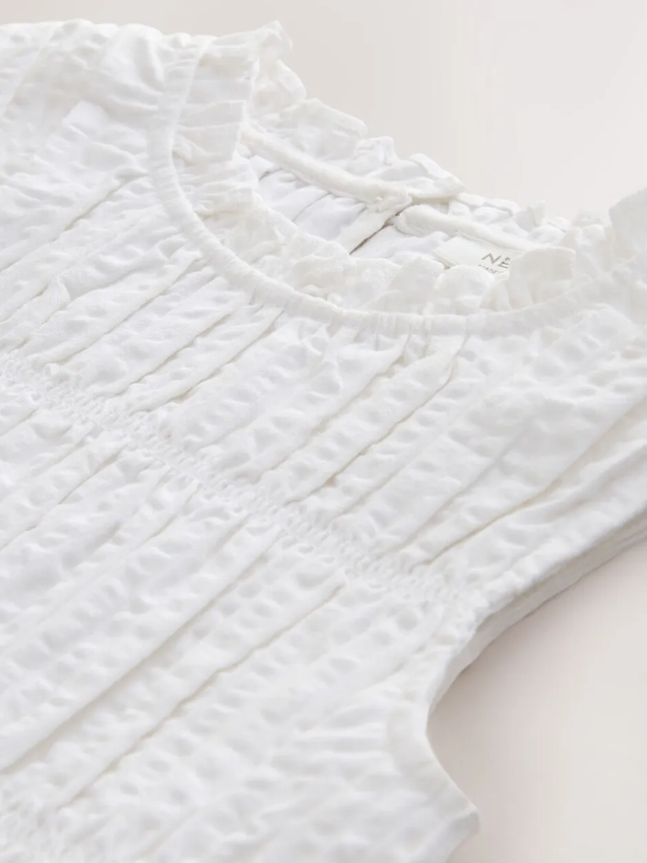 Overhemden En Blouses|Next - Shirred Sleeveless Blouse (3-16yrs) Wit