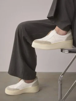 Sneakers*Next Wit - Signature leren instapsneakers met dikke zool en plateauzool