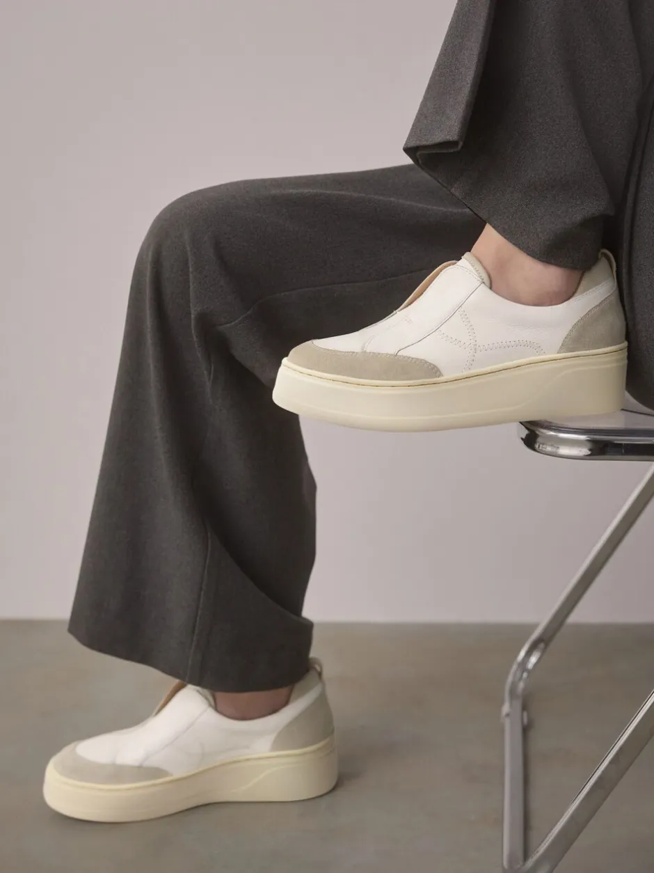 Sneakers*Next Wit - Signature leren instapsneakers met dikke zool en plateauzool