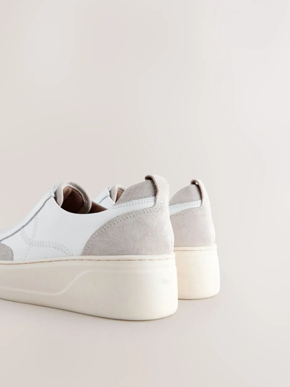 Sneakers*Next Wit - Signature leren instapsneakers met dikke zool en plateauzool