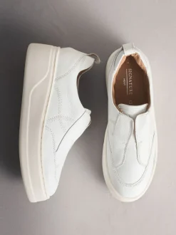 Sneakers|Next - Signature leren sneakers met dikke plateauzolen en sleehak Wit