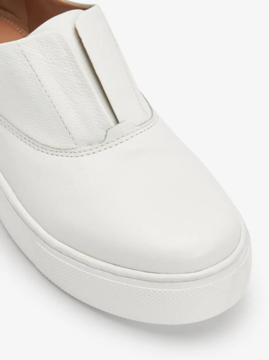 Sneakers|Next Wit - Signature leren sneakers met dikke plateauzolen en sleehak