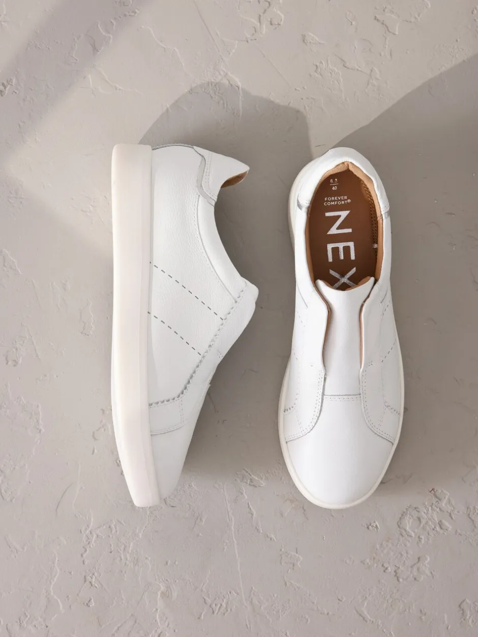 Sneakers|Next - Signature Premium Leather Laceless Slip-On Trainers Wit