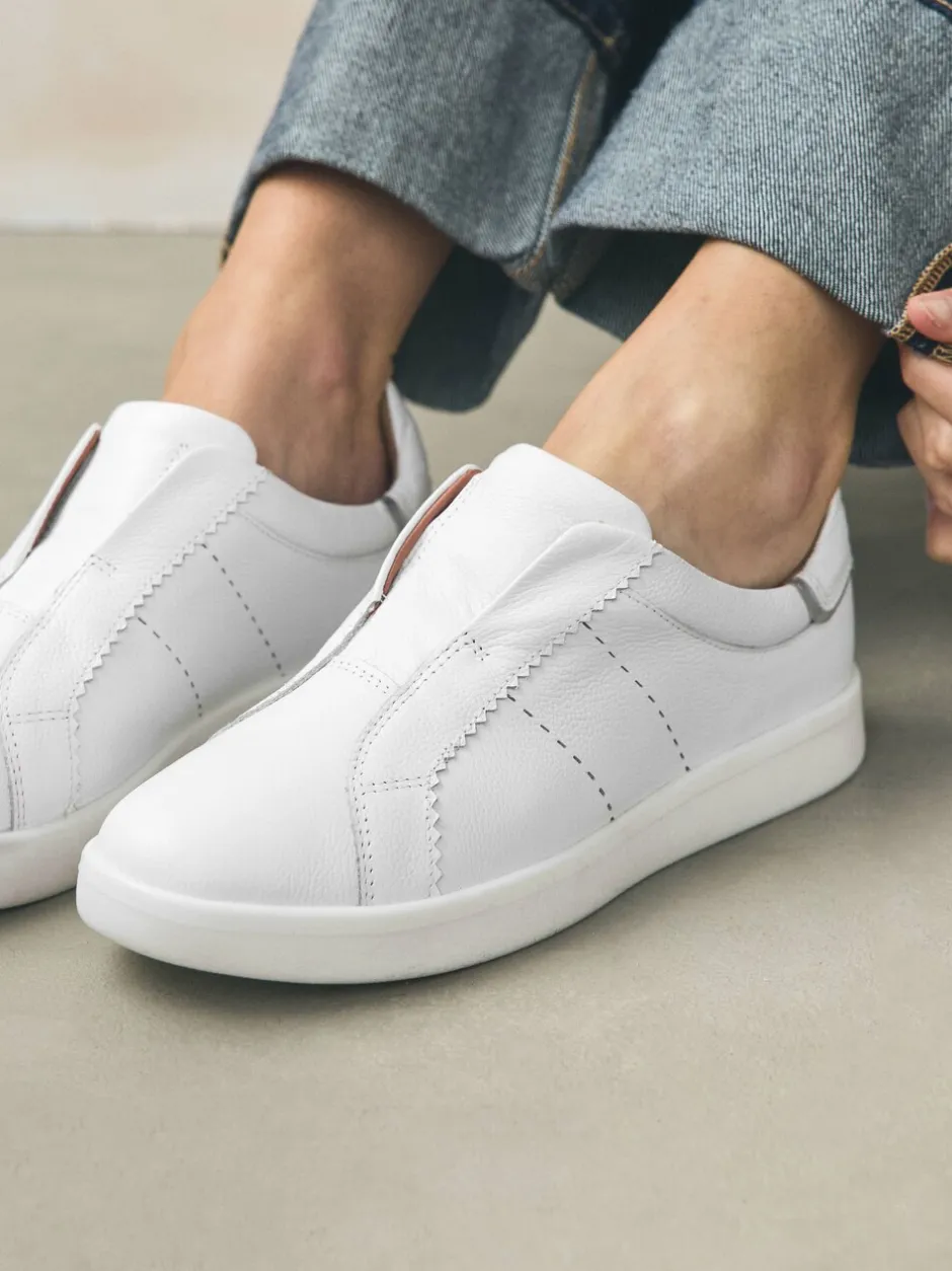 Sneakers|Next - Signature Premium Leather Laceless Slip-On Trainers Wit
