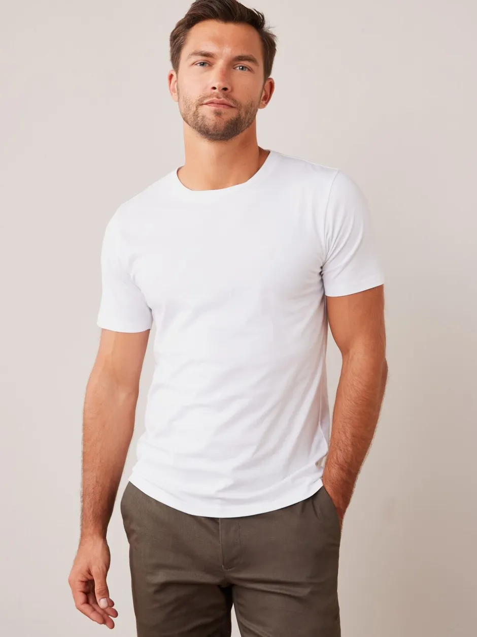 T-Shirts En Hemden|Next Wit - Slim Fit - Essentieel katoenen T-shirt met ronde hals