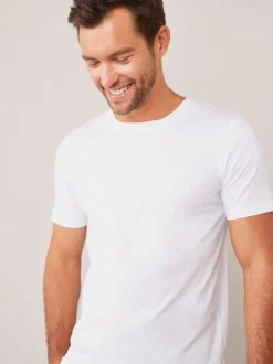 T-Shirts En Hemden|Next Wit - Slim Fit - Essentieel katoenen T-shirt met ronde hals