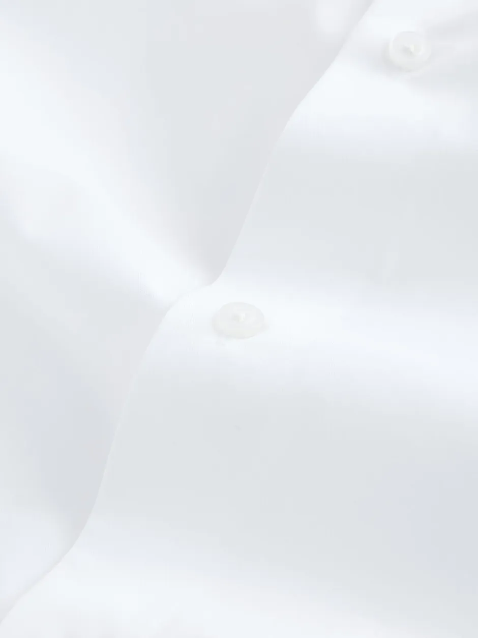 Formele Overhemden|Shirts|Next Wit - Slim Fit - Onderhoudsvriendelijke nette overhemden met lange mouwen met enkele manchetten, verpakking van 2