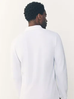 Poloshirts*Next - Slim Fit - Piqué polo met lange mouwen Wit