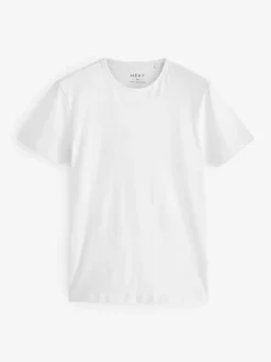 Ondergoed|Ondergoed|Next - Slim Fit - Set van 2 100% katoenen T-shirts met laagjes Wit