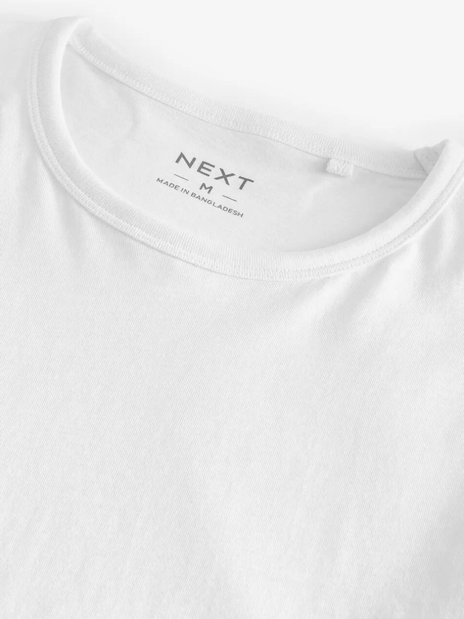 Ondergoed|Ondergoed|Next - Slim Fit - Set van 2 100% katoenen T-shirts met laagjes Wit