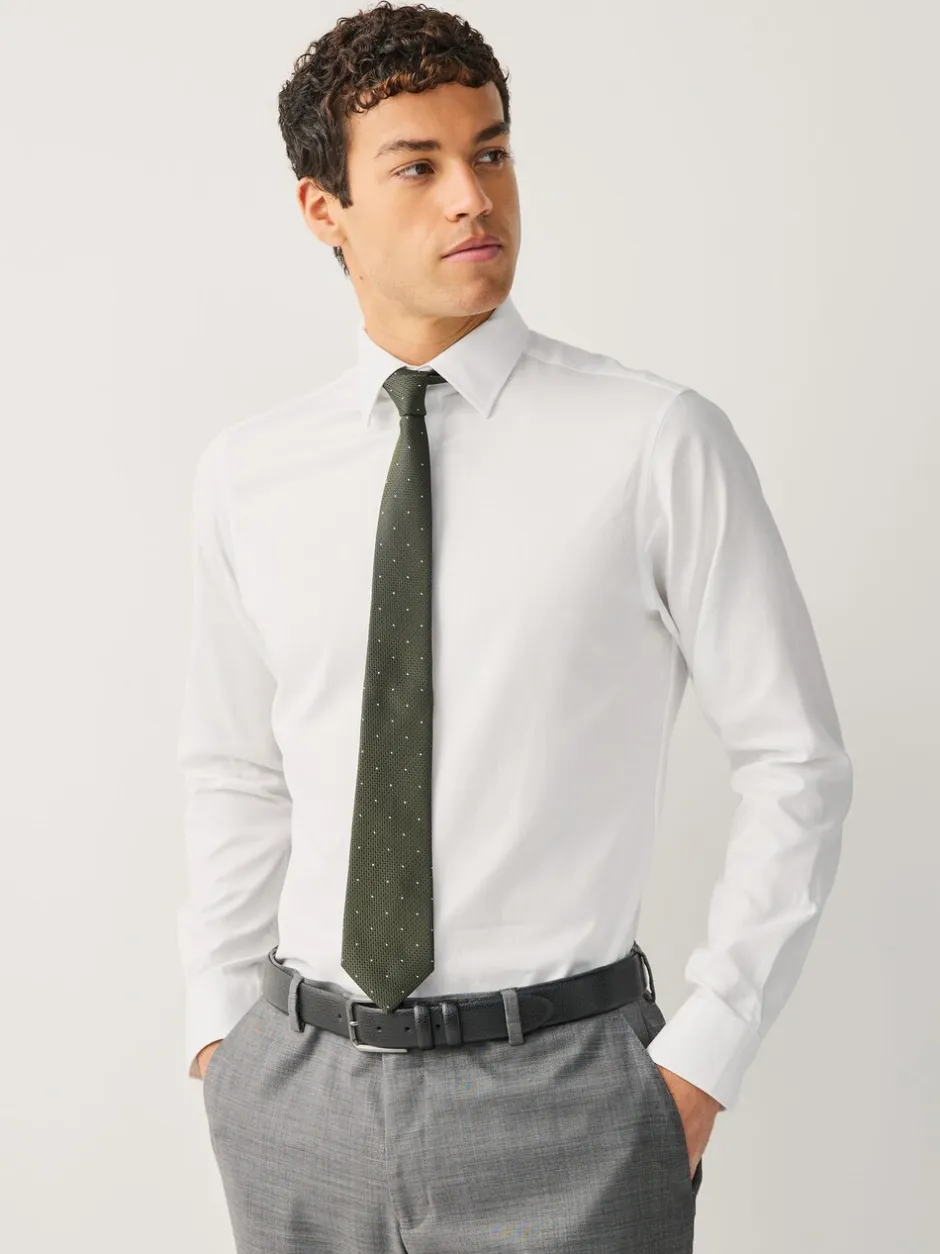 Formele Overhemden*Next - Slim Fit - Signature Textured Long Sleeve Shirt Wit