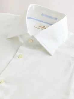 Shirts*Next - Slim Fit - Signature premium 100% katoenen overhemd met textuur Wit