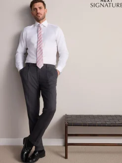 Shirts*Next - Slim Fit - Signature premium 100% katoenen overhemd met textuur Wit