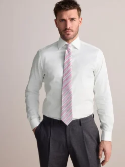 Shirts*Next - Slim Fit - Signature premium 100% katoenen overhemd met textuur Wit