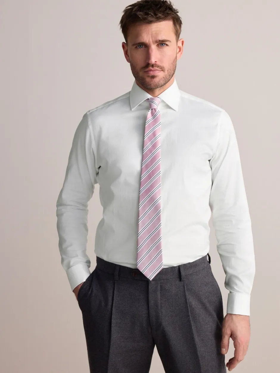 Shirts*Next - Slim Fit - Signature premium 100% katoenen overhemd met textuur Wit