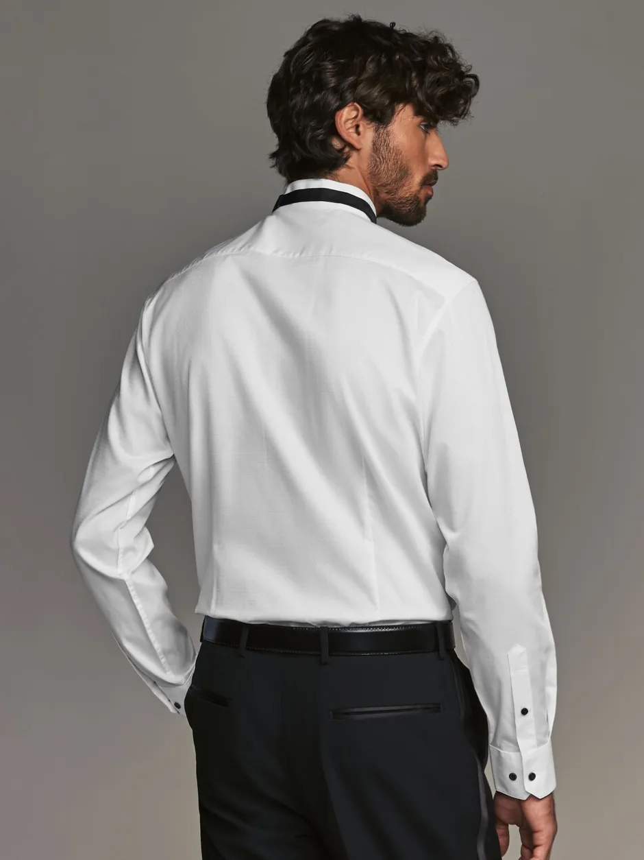 Formele Overhemden|Shirts|Next Wit - Slim Fit - Slim Fit Single Cuff Shirt With Wing Collar And Bow Tie Pack