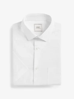 Formele Overhemden|Next Wit - Slim-fit, onderhoudsvriendelijk, net overhemd