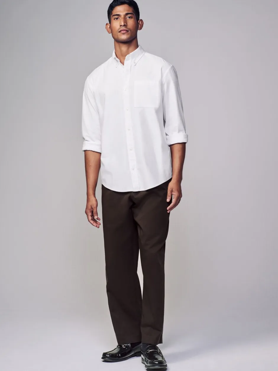 Formele Overhemden|Shirts*Next Wit - Soft Touch Oxford Long Sleeve Shirt