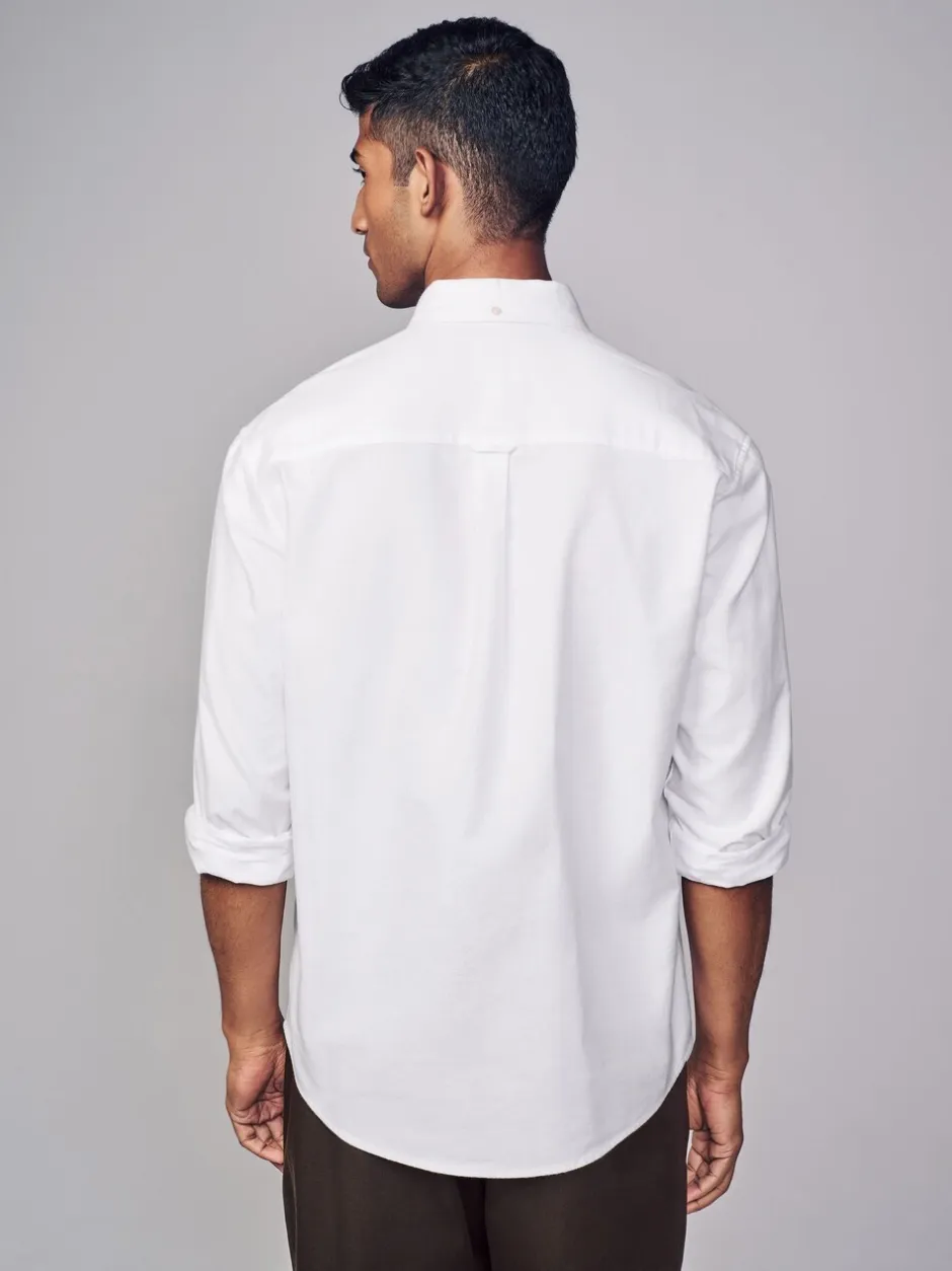 Formele Overhemden|Shirts*Next Wit - Soft Touch Oxford Long Sleeve Shirt