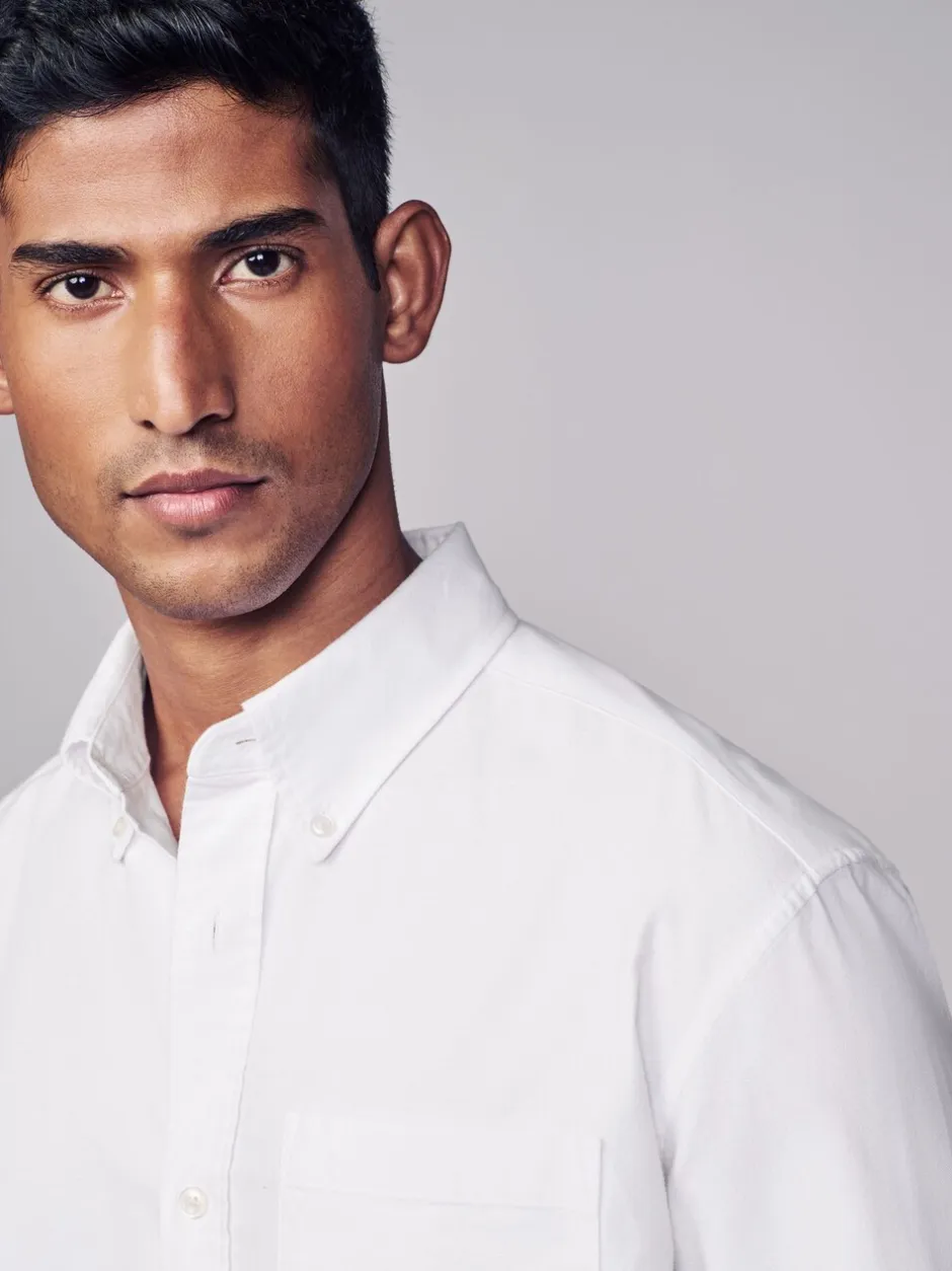 Formele Overhemden|Shirts*Next Wit - Soft Touch Oxford Long Sleeve Shirt