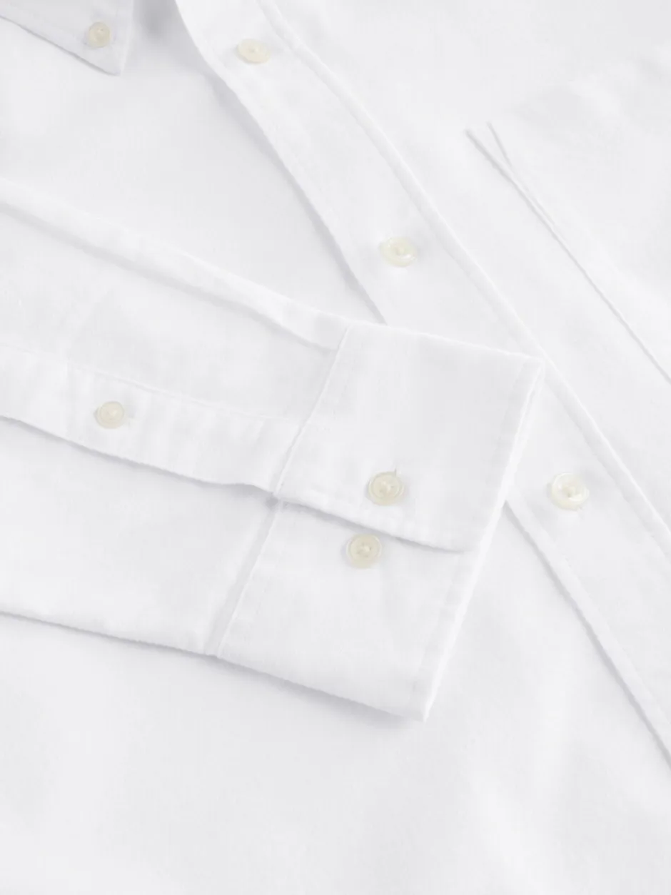 Formele Overhemden|Shirts*Next Wit - Soft Touch Oxford Long Sleeve Shirt