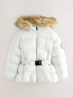 Jassen, Jacks En Kinderwagenpakjes|Jassen En Jacks*Superdry - Belted Puffer Coat Wit