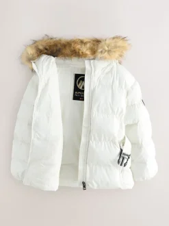 Jassen, Jacks En Kinderwagenpakjes|Jassen En Jacks*Superdry - Belted Puffer Coat Wit
