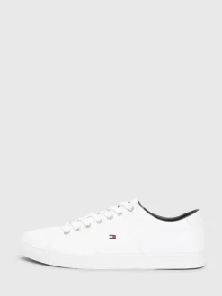 Sneakers|Tommy Hilfiger - - Must-have leren detail sneakers Wit