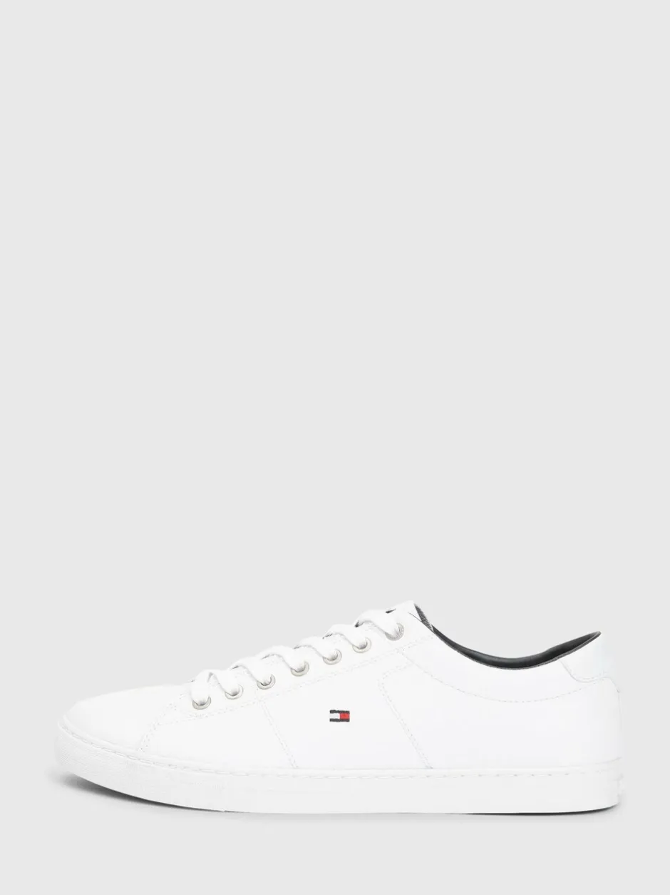 Sneakers|Tommy Hilfiger - - Must-have leren detail sneakers Wit