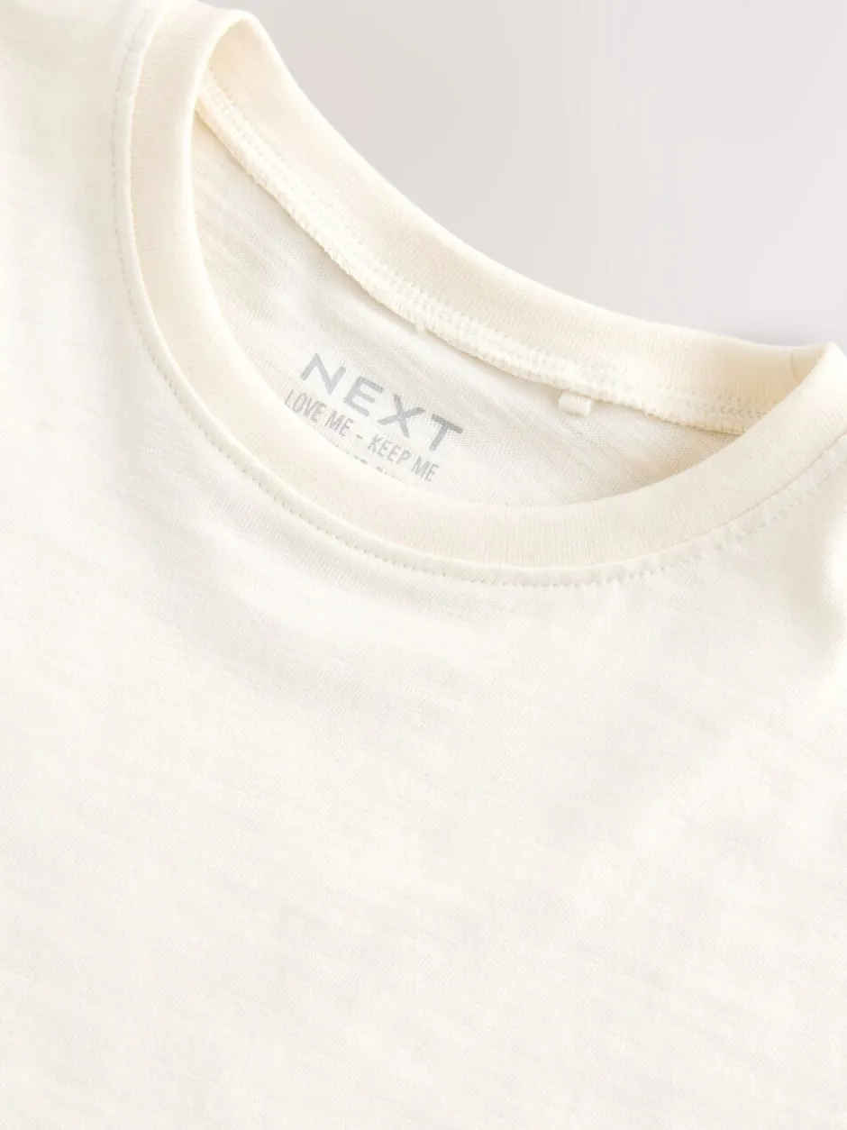 Tops|T-Shirts*Next Wit - T-shirt met peplum en korte mouwen (3mnd -7jr)